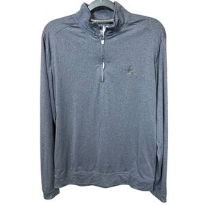 Johnnie O Mens Quarter Zip Pullover Shirt Gray Logo Size Small Long Sleeve